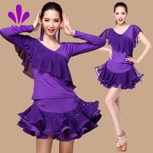 Lady Square Dance Costumes 2Pcs Women Rumba Dancing Clothing Set Shirt and Skirt Large Size Women Latin Dance Shirt Skirt B-4343 2024 - buy cheap