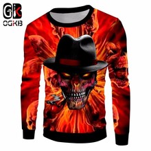 OGKB-Sudadera con capucha para hombre y mujer, suéter con estampado de cráneo fumador 3d, estilo hip hop, ropa de calle Punk de manga larga, novedad 2024 - compra barato