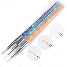 3Pcs Nail Art Brush Drawing Painting Carving Pen Design Manicure Tools 7/9/11mm Acrylic Liner UV Gel Decoration Tools 2024 - buy cheap