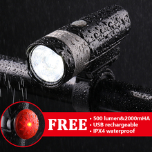 Waterproof USB Rechargeable Bike Light Bicycle Led Flashlight Handlebar Headlight Cycling Lamp With Tail Light Set D0266 2024 - buy cheap