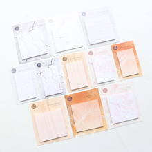 Domikee-Bloc de notas adhesivas con diseño de mármol para oficina y escuela, suministros de papelería, almohadillas autoadhesivas 2024 - compra barato