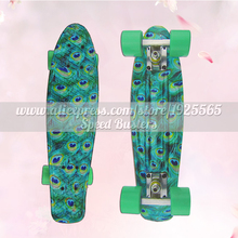 Peni bord-monopatín con forma de pez para niños, patineta de 22 ", estilo libre, monopatín mini cruiser largo de plástico, longboard 2024 - compra barato