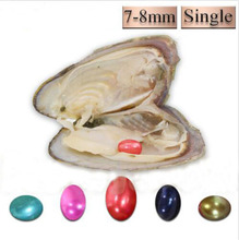 Akoya ostra única 7-8mm cores mistas, pérola oval, presente de natal, fp393 2024 - compre barato