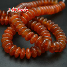 Natural Semi-Precious Stone Roundell Dish / Plate / UFO Beads High Quality 7x13mm Red Stone Spacer Beads 2Strand/lot 2024 - buy cheap