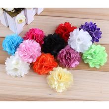 (50pcs/lot)2" 12 Colors Mini Tulle Shimmer Chiffon Flowers Flat Back Hair Flower For Headbands Girls Hair Accessories 2024 - buy cheap