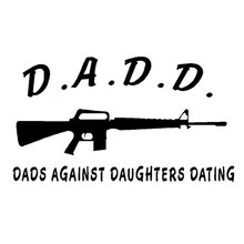 16.5CM*9.6CM Decal Dads Against Daughters Dating AK47 AR15 Dad Fun Car Stickers Car Styling And Decoration Black Sliver C8-0535 2024 - buy cheap