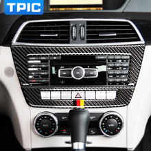 TPIC Carbon Fiber For Mercedes Benz W204 C Class 2010-2013 Central Control CD Plane Cover Sticker Interior Car Accessories 2024 - buy cheap