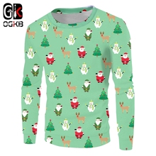 OGKB Lady New 3D Printed Lovely Coat Santa Claus And Snowman Mini Tree and Elk Big Size 5XL Madam Sweatshirt 2024 - buy cheap