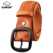 CUKUP Men's Top Quality Head Layer Cow Leather Belt Retro Leisure Styles Pin Buckle Metal Jean Belts Accessories Men 2018 NCK472 2024 - buy cheap