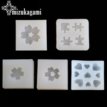 UV Resin Jewelry Liquid Silicone Mold Jigsaw & Cherry Blossom & Heart Shape Mold Resin Molds For DIY Pendant Charms Making 2024 - buy cheap