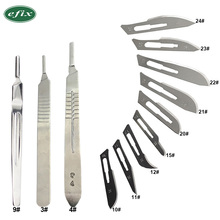 1 Set 10 pc 10#-24# Carbon Steel Surgical Scalpel Blades + 1pc 4# Handle Scalpel DIY Cutting Tool PCB Repair Knife 2024 - buy cheap
