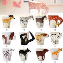 3D Animal Giraffe Shape Hand Painted Ceramic Coffee Mugs Milk Tea Cups Cute Cartoon Elephant Dolphin Penguin Sika Deer Cups Gift 2024 - buy cheap