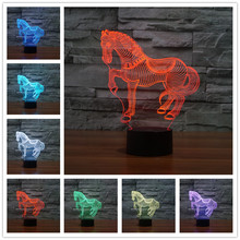 Novelty PVC 3d lamp Plastic Baby Bedroom Night Light Cartoon Animal Rabbit Sleep Led Table 3D Lamp Bulb Nightlight for Children 2024 - buy cheap