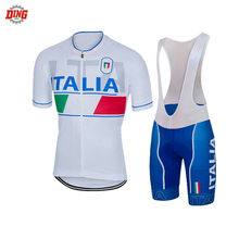 Комплект одежды для велоспорта, белая футболка с короткими рукавами и шорты с гелевыми подушечками, Италия 2024 - купить недорого