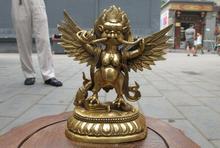 Estátua de cobre de 7 "Tibete Tibetano Puro Refinado Bronze Garuda Pássaro Deus Tântrico Estátua de Buda 2024 - compre barato