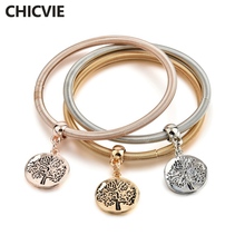Chicvie 3 gêmeos para pulseiras vida da árvore da vida vazada, braceletes e pingentes para fazer joias para mulheres, pulseira planta sbr170117 2024 - compre barato