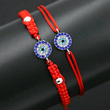 Pulsera trenzada de circón brillante para mujer, accesorio hecho a mano de ojo malvado, hilo de cuerda roja, parejas, regalo para amor eterno 2024 - compra barato