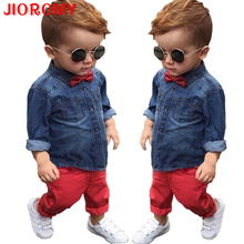 JIOROMY Boys Clothes Suit 2019 Spring Cotton Long Sleeve Gentleman Kids Children's Clothing Set Denim suit 2024 - buy cheap