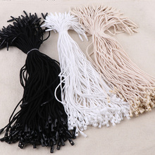 100PC /lot Plastic Tag White Beige Black Hang Tag Polyester Rope String Snap Lock Pin Loop Tie Fasteners 2024 - купить недорого