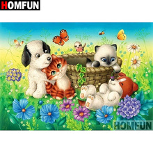 Homfun 5d pintura de diamante completa quadrada/redonda broca "cachorro desenho" bordado ponto de cruz presente decoração de casa presente a08550 2024 - compre barato