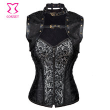 Women Zipper Steel Boned Black Steampunk Corset Gothic Plus Size Overbust Corsets And Bustiers Sexy Corpetes E Espartilhos S-2XL 2024 - buy cheap