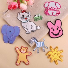 Embroidered iron On Patches animals patch cartoon DIY patches for clothes Bear elephant rabbit baby applique 2024 - buy cheap