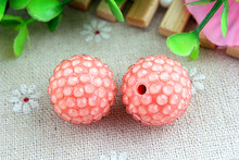 Kwoi vita Coral Clear  Resin Rhinestone Ball  beads  Wholesales  AAA Quality 20mm Chunky 100pcs/lotfor Kids Girl  Jewelry 2024 - buy cheap