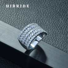 Hibride anel ostentação com zircônio cúbico, acessórios para patentes, joias e bijuterias femininas 2024 - compre barato