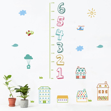 Мультфильм 1-6 цифровой измеритель высоты наклейки настенные наклейки для детского сада декор для детской комнаты детская линейка для роста 2024 - купить недорого