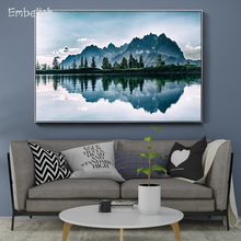 Embelish 1 Pieces Hot Mountain reflec On The Lake Landscape Wall Art Pictures For Living Room Modern Home Decor Canvas Paintings 2024 - buy cheap