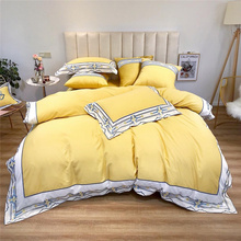 Luxury Egypt Cotton simplicity elegance Bedding Set Embroidery with broadside Duvet Cover Bed Sheet Pillowcases Queen King Size 2024 - buy cheap