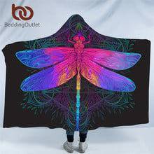 BeddingOutlet-Manta con capucha de libélula para adulto, ropa de cama de insectos, de colores, Sherpa polar 2024 - compra barato