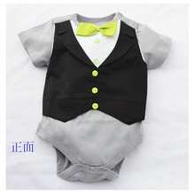 Hooyi Baby Bodysuits Hot Sale Black Boys Bodysuit 100% Cotton Newborn clothes Costumes body bebe ropa Tuxedo 2024 - buy cheap