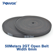 POWGE 50Meters 2MGT 2M 2GT open synchronous Timing belt GT2 2M-6 2GT-6 width 6mm Rubber Small backlash Linear Motion 3D Printer 2024 - buy cheap