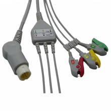 Compatible para Philips/HP 12Pin MP20/30/VM6 Monitor paciente ECG Cable pieza 3 pistas ECG hilados conductores Clip de Cable final IEC? TPU 2024 - compra barato
