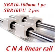 Soporte de riel lineal SBR10, 100mm, con 2 Uds., SBR10UU guía lineal, rodamiento de aluminio, partes de bloque cnc deslizantes, 1 Uds. 2024 - compra barato