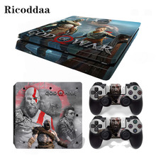 Съемный Виниловый чехол God of War для PS4 Slim + контроллер, защитные наклейки для Sony Playstation 4 Slim, аксессуары для Dualshock 4 2024 - купить недорого