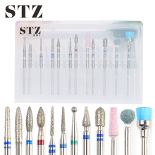 STZ 12pcs/Set Drill Bit Brush Nail Electric Cutter Manicure Rotate Diamond Ceramic Burr Nail Drill File Case Tool Accessory #808 2024 - buy cheap