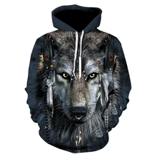 Men Women Hoodies 3d Punk Wolf Sweatshirts Funny Animal Pattern Pritned Pullover Autumn Winter Hooded Streetwear drop ship 2024 - buy cheap