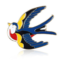 OneckOha Blue Swallow Pin Hot Selling Animal Pin Spring Jewelry Garment Accessories 2024 - buy cheap