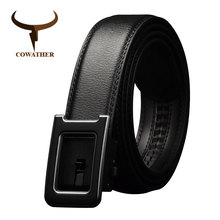COWATHER Automatic buckle men belt cow genuine leather male waist strap top quality cowhide belts for men free shipping CZ148 2024 - buy cheap