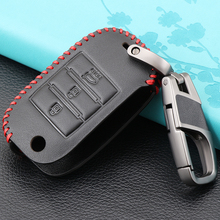 Genuine Leather 3Button Flip Key Case Cover For Kia Carens/Cerato/Forte/K2/K3/K5/K4/RIO/Ceed Car Styling L73 2024 - buy cheap