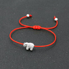 Pulsera minimalista con incrustaciones de Micro Circonia cúbica para mujer, brazalete de cuerda de hilo rojo para parejas, joyería de Color plateado para niños, regalo 2024 - compra barato