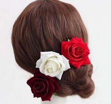30 шт./лот 7 см Искусственный цветок розы заколка для волос брошь шпильки Свадебная вечеринка женский цветок аксессуар для волос 2024 - купить недорого