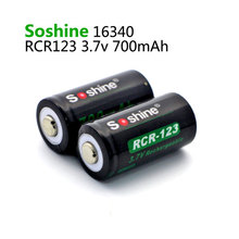 2pc/set Soshine 3.7V 16340 700mAh Lithium Rechargeable Battery RCR123 Li-ion Battery + Battery Case Storage Box 2024 - buy cheap