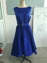 Audrey Hepburn Vintage Retro Swing 50s 60s Short Casual pure color navy blue Prom Short Party Dresses 2024 - buy cheap