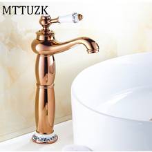 MTTUZK Deck Mounted Bathroom Faucet Mixers Golden Antique Brass Basin Sink Faucet Single Handle bath Hot and cold mixer taps 2024 - buy cheap