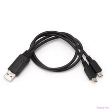 Portable USB Male Universal Micro USB Dual Male Y Adapter Splitter Cable 2024 - buy cheap