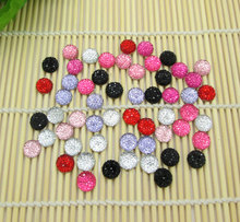 100Pcs Mixed Round Bling Shiny Resin Decoration Crafts Beads Flatback Cabochon Scrapbook DIY Embellishments Accessories 12mm 2024 - buy cheap