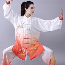 Novo bordado dragão chinês tai chi uniforme desempenho wushu vestido de palco dos homens roupas kung fu artes marciais wing chun terno 90 2024 - compre barato